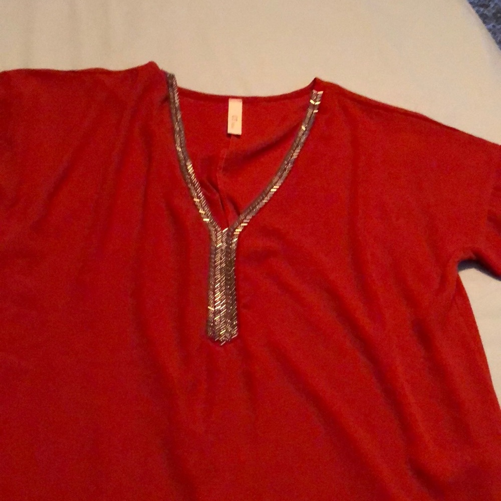 Super Cute red blouse.